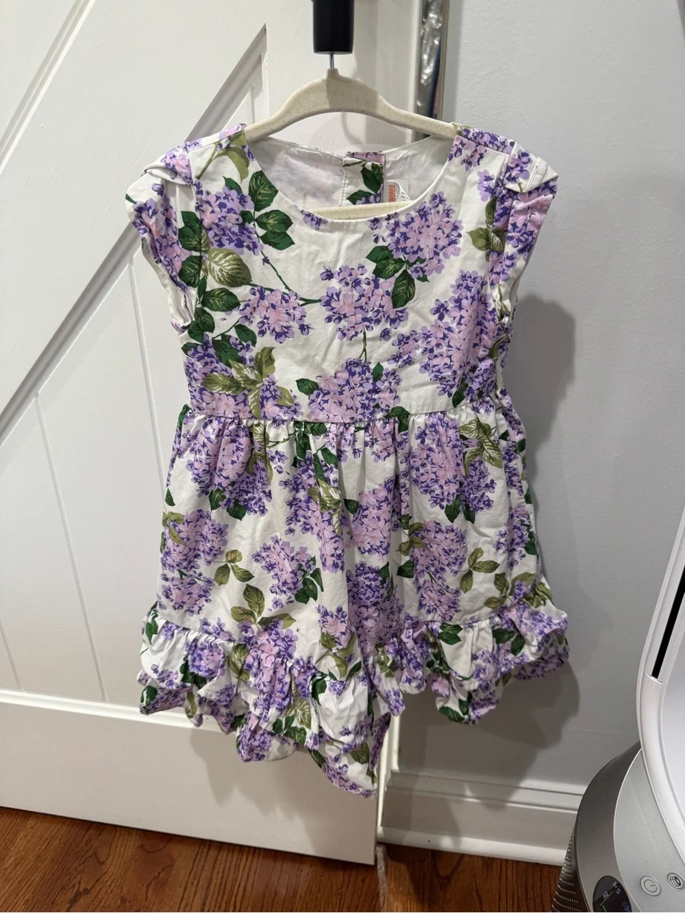 Gymboree White Dress with Lavender Floral Print